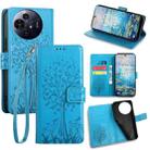 For TCL 50 NxtPaper 5G Tree & Deer Embossed Leather Phone Case(Blue) - 1