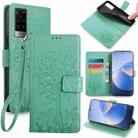 For vivo X60 Tree & Deer Embossed Leather Phone Case(Green) - 1