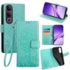 For vivo V50 Lite 5G Tree & Deer Embossed Leather Phone Case(Green) - 1