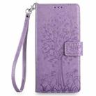 For vivo V50 Lite 5G Tree & Deer Embossed Leather Phone Case(Purple) - 2