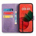 For vivo V50 Lite 5G Tree & Deer Embossed Leather Phone Case(Purple) - 3