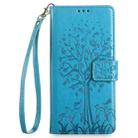 For vivo Y29s 5G / Y04 4G Tree & Deer Embossed Leather Phone Case(Blue) - 2
