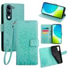 For vivo Y29s 5G / Y04 4G Tree & Deer Embossed Leather Phone Case(Green) - 1