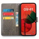 For vivo Y29s 5G / Y04 4G Tree & Deer Embossed Leather Phone Case(Grey) - 3