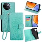 For vivo Y39 5G Global Tree & Deer Embossed Leather Phone Case(Green) - 1