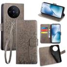 For vivo X200s Tree & Deer Embossed Leather Phone Case(Grey) - 1