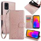 For Alcatel 1B 2022 Tree & Deer Embossed Leather Phone Case(Rose Gold) - 1