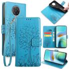 For Xiaomi Redmi K30 Ultra Tree & Deer Embossed Leather Phone Case(Blue) - 1