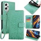 For Xiaomi  Redmi Note 11T Pro+ 5G Tree & Deer Embossed Leather Phone Case(Green) - 1