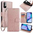 For Xiaomi  Redmi Note 10 Japan Tree & Deer Embossed Leather Phone Case(Rose Gold) - 1