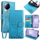 For Xiaomi Civi 3 5G Tree & Deer Embossed Leather Phone Case(Blue) - 1