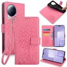 For Xiaomi Civi 3 5G Tree & Deer Embossed Leather Phone Case(Pink) - 1