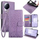 For Xiaomi Civi 3 5G Tree & Deer Embossed Leather Phone Case(Purple) - 1