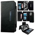 For iPhone 15 Pro Max Multifunctional Seven Cards Wallet Leather Phone Case(Black) - 1