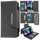 For iPhone 14 Plus Multifunctional 7-Card Wallet Leather Phone Case(Grey) - 1