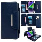 For iPhone 14 Plus Multifunctional Seven Cards Wallet Leather Phone Case(Royal Blue) - 1