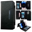 For iPhone 14 Pro Multifunctional Seven Cards Wallet Leather Phone Case(Black) - 1