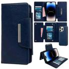 For iPhone 14 Pro Multifunctional 7-Card Wallet Leather Phone Case(Royal Blue) - 1