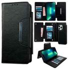 For iPhone 13 Pro Max Multifunctional Seven Cards Wallet Leather Phone Case(Black) - 1