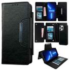 For iPhone 13 Pro Multifunctional Seven Cards Wallet Leather Phone Case(Black) - 1