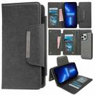 For iPhone 13 Pro Multifunctional Seven Cards Wallet Leather Phone Case(Grey) - 1