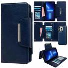 For iPhone 13 Pro Multifunctional Seven Cards Wallet Leather Phone Case(Royal Blue) - 1