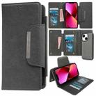 For iPhone 13 Multifunctional 7-Card Wallet Leather Phone Case(Grey) - 1