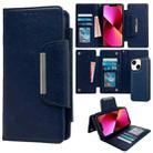 For iPhone 13 Multifunctional Seven Cards Wallet Leather Phone Case(Royal Blue) - 1