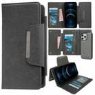 For iPhone 12 Pro Max Multifunctional 7-Card Wallet Leather Phone Case(Grey) - 1