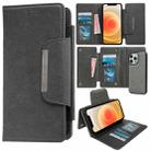 For iPhone 12 / 12 Pro Multifunctional 7-Card Wallet Leather Phone Case(Grey) - 1