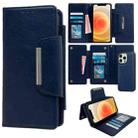 For iPhone 12 / 12 Pro Multifunctional Seven Cards Wallet Leather Phone Case(Royal Blue) - 1