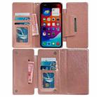 For iPhone 16 Pro Max Multifunctional Seven Cards Wallet Leather Phone Case(Rose Gold) - 3