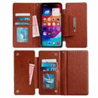 For iPhone 16 Pro Multifunctional Seven Cards Wallet Leather Phone Case(Brown) - 3