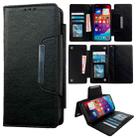 For iPhone 16 Plus Multifunctional Seven Cards Wallet Leather Phone Case(Black) - 1