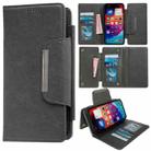 For iPhone 16 Plus Multifunctional Seven Cards Wallet Leather Phone Case(Grey) - 1