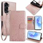 For Honor X50i 5G Tree & Deer Embossed Leather Phone Case(Rose Gold) - 1