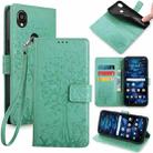 For Kyocera Digno SX3-KYG02 Tree & Deer Embossed Leather Phone Case(Green) - 1