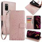 For Rakuten Big S Tree & Deer Embossed Leather Phone Case(Rose Gold) - 1