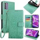 For Nokia G42 5G Tree & Deer Embossed Leather Phone Case(Green) - 1