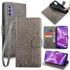 For Nokia G42 5G Tree & Deer Embossed Leather Phone Case(Grey) - 1