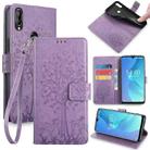 For Oukitel C16 Pro / C16 Tree & Deer Embossed Leather Phone Case(Purple) - 1