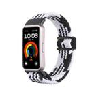 For Huawei Band 9 / 8 Magnetic Buckle Nylon Braid Watch Band(Black White) - 1