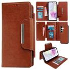 For Samsung Galaxy A35 5G Multifunctional 7-Card Wallet Leather Phone Case(Brown) - 1