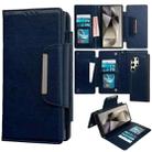 For Samsung Galaxy S24 Ultra 5G Multifunctional 7-Card Wallet Leather Phone Case(Royal Blue) - 1