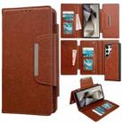 For Samsung Galaxy S24 Ultra 5G Multifunctional 7-Card Wallet Leather Phone Case(Brown) - 1