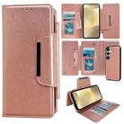 For Samsung Galaxy S24+ 5G Multifunctional 7-Card Wallet Leather Phone Case(Rose Gold) - 1