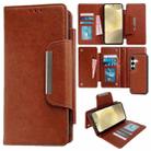For Samsung Galaxy S24 5G Multifunctional 7-Card Wallet Leather Phone Case(Brown) - 1