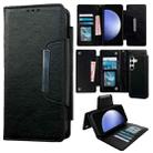 For Samsung Galaxy S23 FE 5G Multifunctional 7-Card Wallet Leather Phone Case(Black) - 1