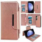 For Samsung Galaxy S23 FE 5G Multifunctional 7-Card Wallet Leather Phone Case(Rose Gold) - 1