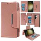 For Samsung Galaxy S23 Ultra 5G Multifunctional 7-Card Wallet Leather Phone Case(Rose Gold) - 1